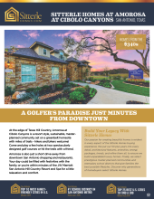 Sitterle Homes at Amorosa at Cibolo Canyons Community Brochure