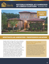 Sitterle Homes at Campanas at Cibolo Canyons Community Brochure